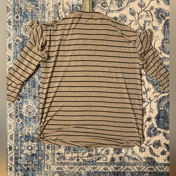 Dolan by Anthropologie Grey Binney Ruffle Striped Top Size XS - Picture 3 of 6